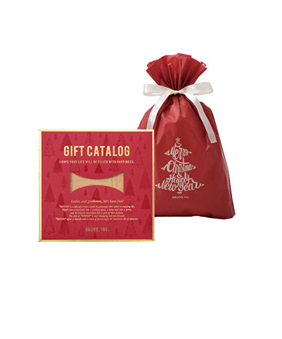 BRUNOカタログギフト 冬限定2025 クリスマスギフト巾着セット(カーディナルレッド)
