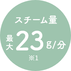スチーム量最大23g/分